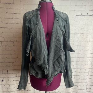 Free people size medium dark gray shrunken moto cardi